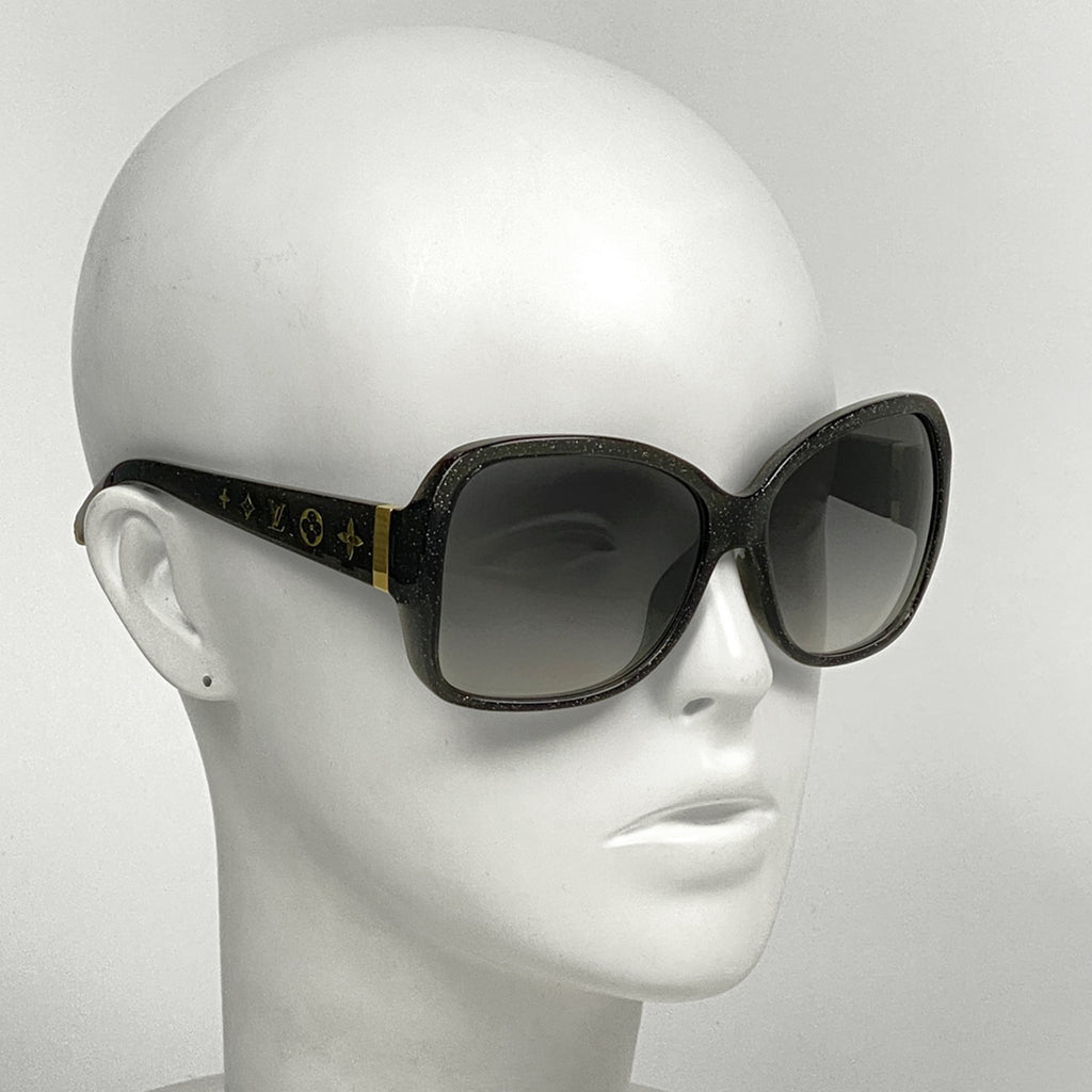 ルイ・ヴィトン オブセッション ラウンド サングラス モノグラム グリッター ラメ サングラス プラスチック ブラック Z1855E レディース 【中古】brbag