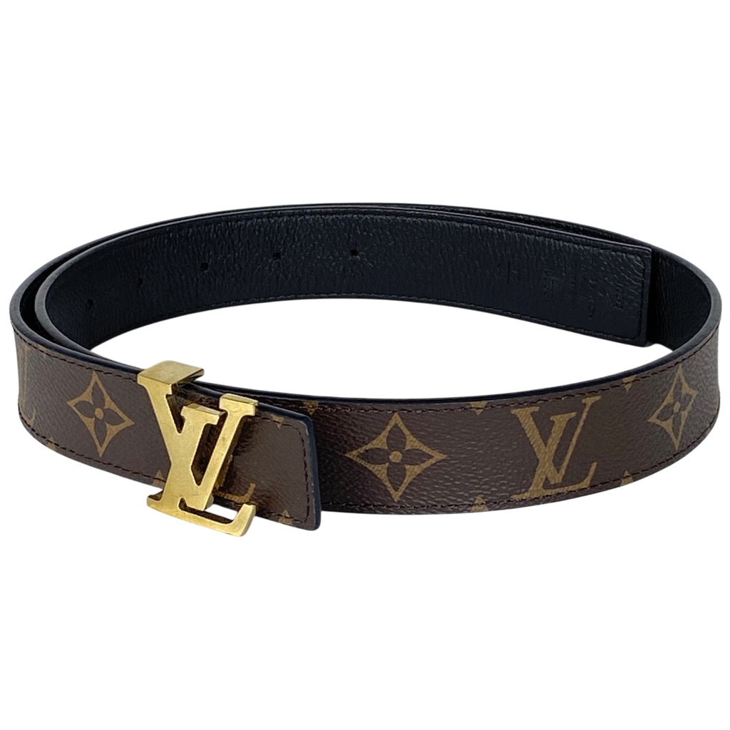 ルイ・ヴィトン サンチュール LV イニシャル リバーシブル ロゴ ベルト モノグラム ブラウン レディース 【中古】brbag
