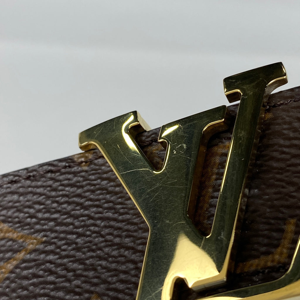 ルイ・ヴィトン サンチュール LV イニシャル リバーシブル ロゴ ベルト モノグラム ブラウン レディース 【中古】brbag