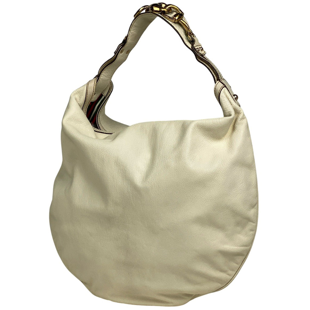 グッチ ホースビット ショルダーバッグ レザー アイボリー 170014 レディース 中古 brbag