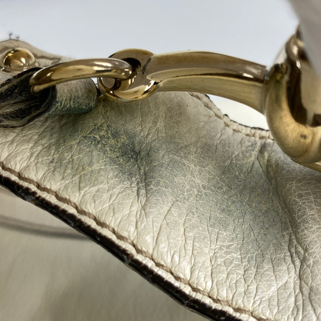 グッチ ホースビット ショルダーバッグ レザー アイボリー 170014 レディース 中古 brbag