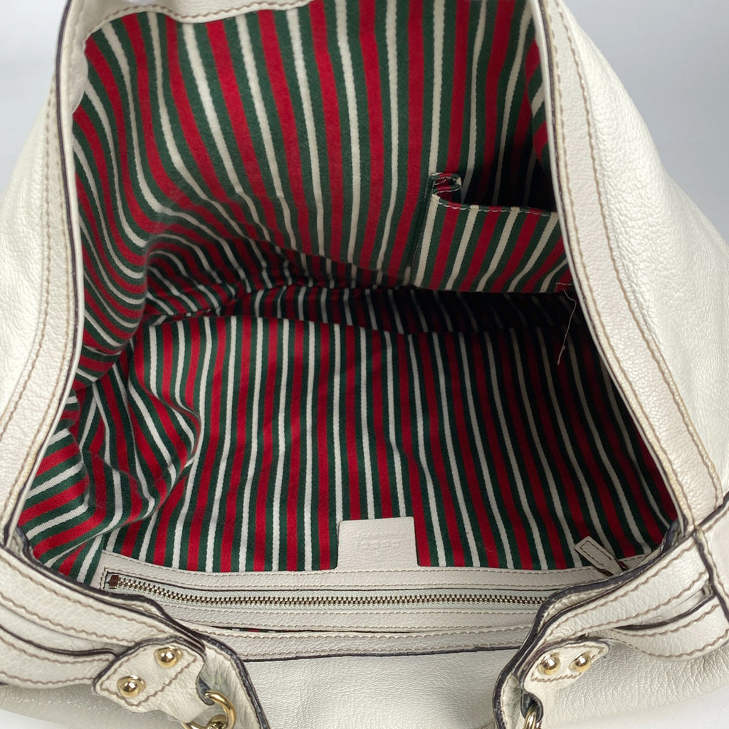 グッチ ホースビット ショルダーバッグ レザー アイボリー 170014 レディース 中古 brbag