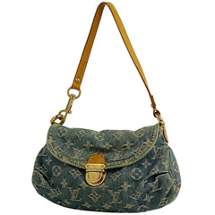 ルイ・ヴィトン ミニ プリーティ ハンドバッグ ワンショルダー 肩掛け ショルダーバッグ モノグラムデニム ブルー M95050 レディース 【中古】brbag