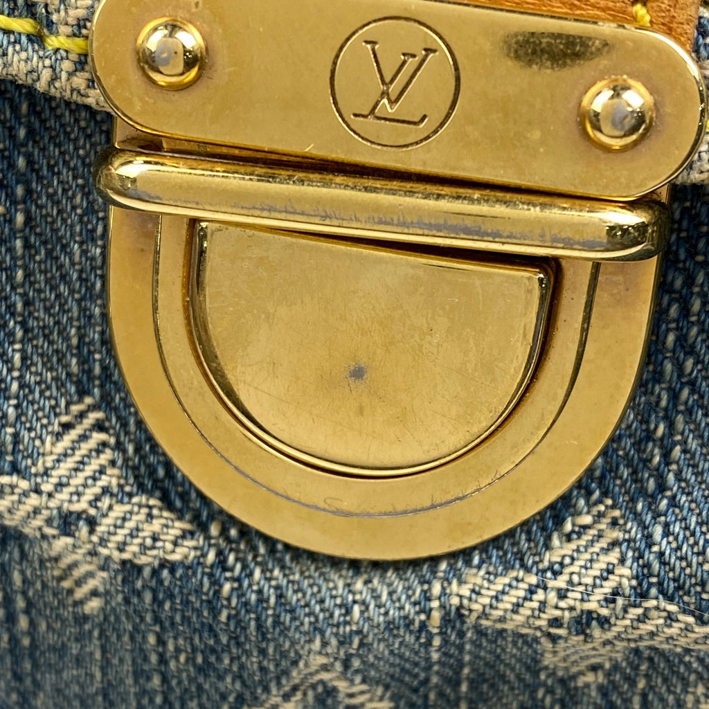 ルイ・ヴィトン ミニ プリーティ ハンドバッグ ワンショルダー 肩掛け ショルダーバッグ モノグラムデニム ブルー M95050 レディース 【中古】brbag