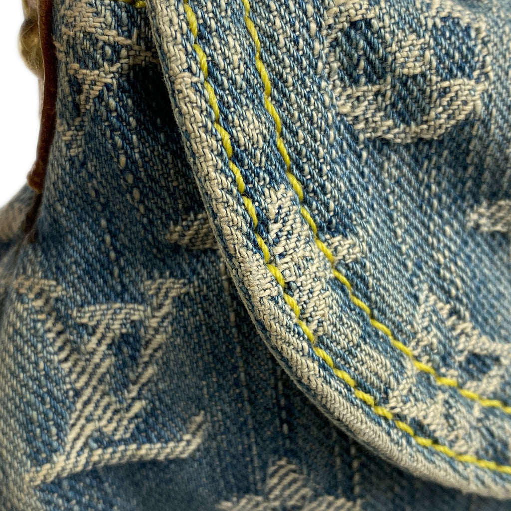 ルイ・ヴィトン ミニ プリーティ ハンドバッグ ワンショルダー 肩掛け ショルダーバッグ モノグラムデニム ブルー M95050 レディース 【中古】brbag