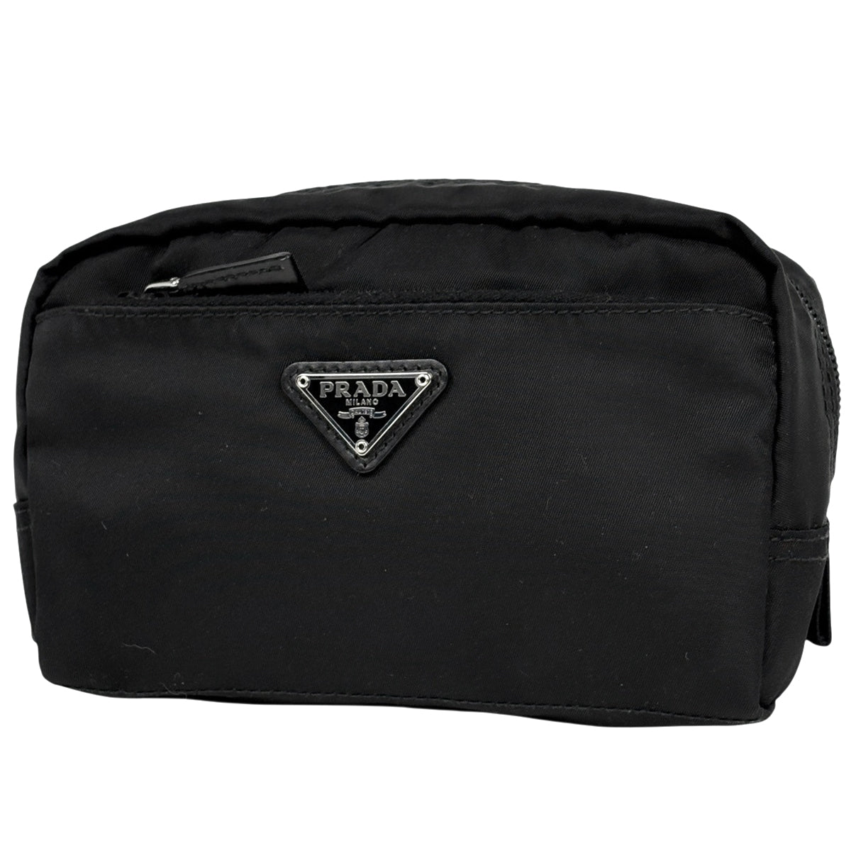 プラダ ロゴプレート ポーチ メイク コスメ 小物入れ 化粧ポーチ
