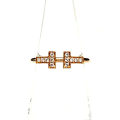 ティファニー T ワイヤー リング PG ピンクゴールド 指輪 メレダイヤ リング 13号 750 ダイヤモンド レディース ブランドジュエリー 【中古】brjwl