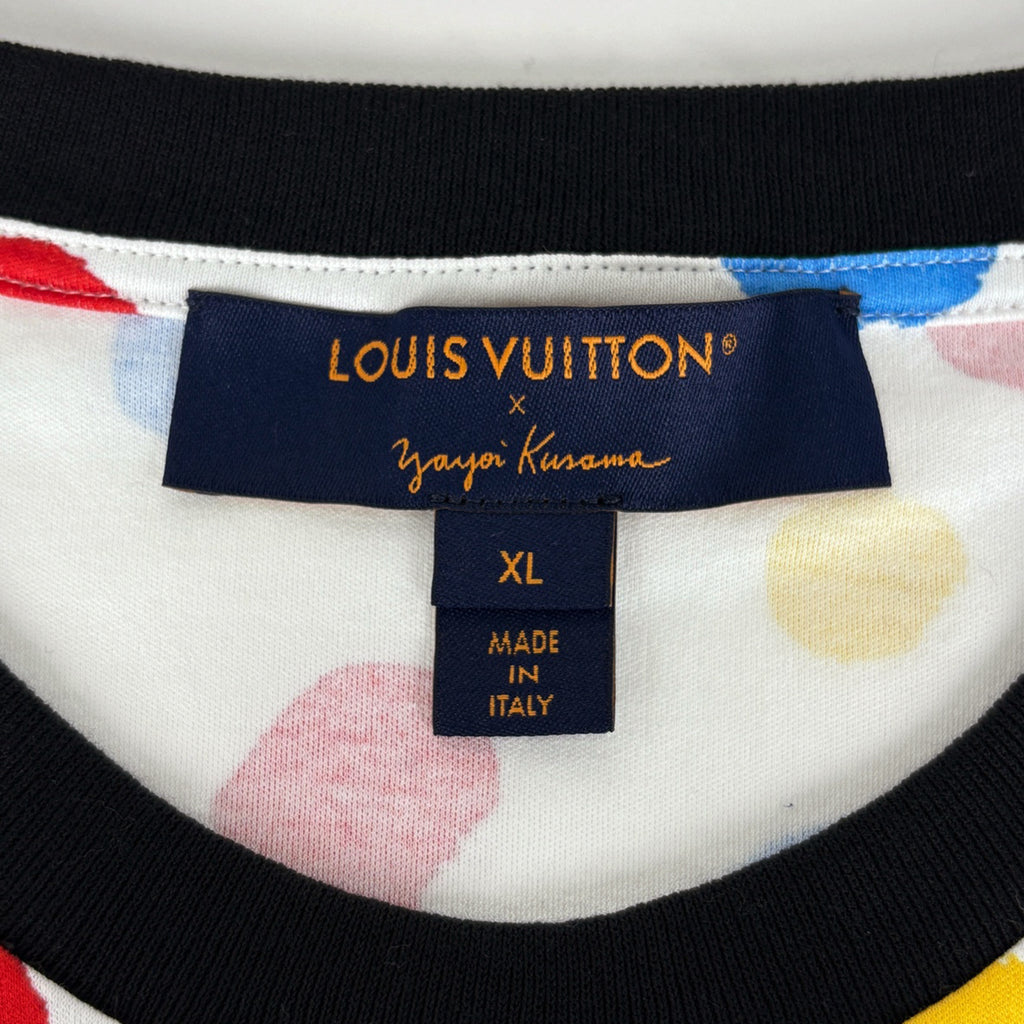 ルイ・ヴィトン ドット 半袖 Tシャツ 草間彌生 トップス 半袖Ｔシャツ ホワイト レッド マルチカラー レディース 【中古】brbag