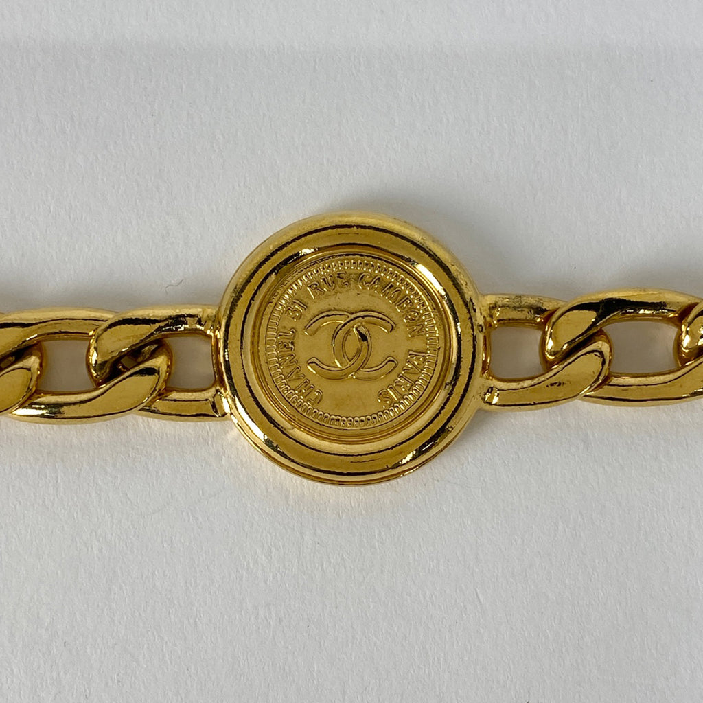シャネル ココマーク チェーン ベルト コイン 94P刻印 GP ゴールド レディース 【中古】brbag