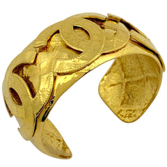 シャネル トリプル ココマーク バングル マトラッセ 腕輪 バングル GP ゴールド レディース 【中古】bracc