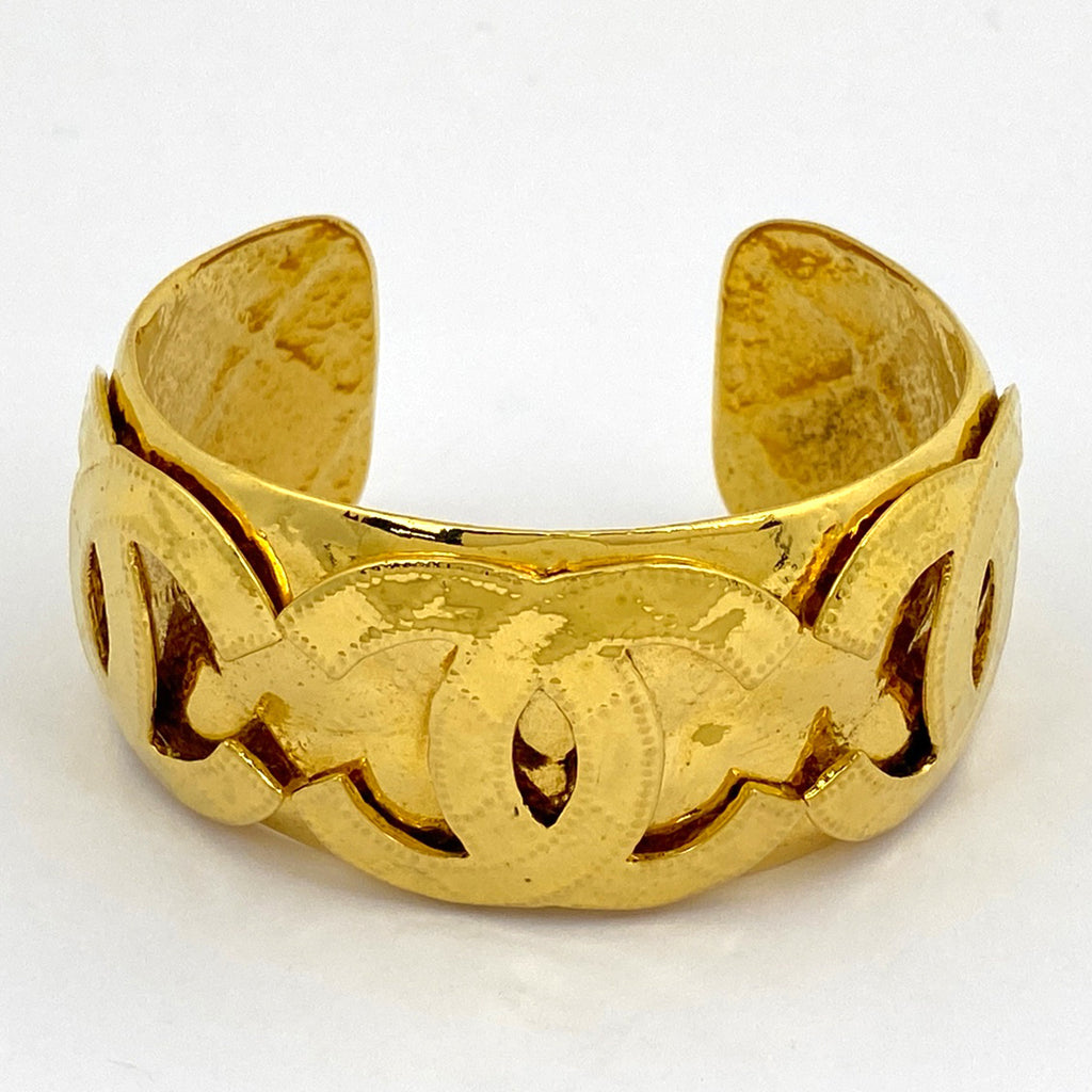 シャネル トリプル ココマーク バングル マトラッセ 腕輪 バングル GP ゴールド レディース 【中古】bracc