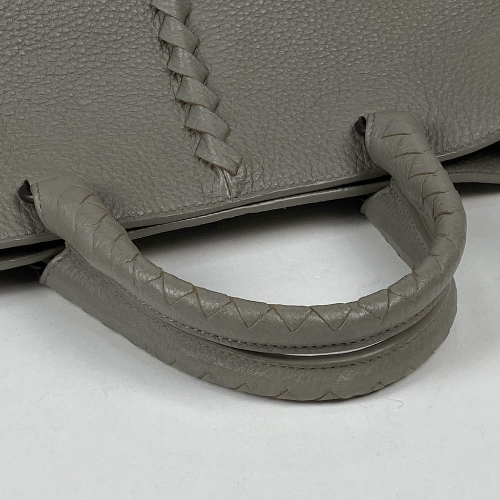 ボッテガヴェネタ イントレチャート ハンドバッグ 2WAY ショルダーバッグ ハンドバッグ レザー グレー レディース 【中古】brbag