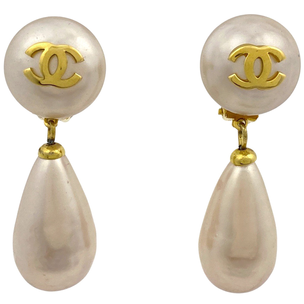 シャネル ココマーク フェイクパール イヤリング スイング イヤリング GP ゴールド レディース 【中古】bracc