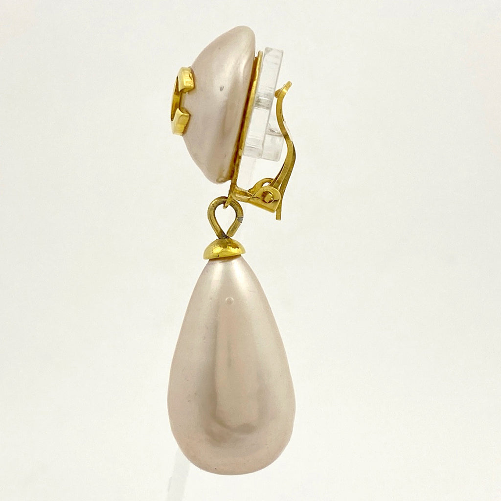 シャネル ココマーク フェイクパール イヤリング スイング イヤリング GP ゴールド レディース 【中古】bracc