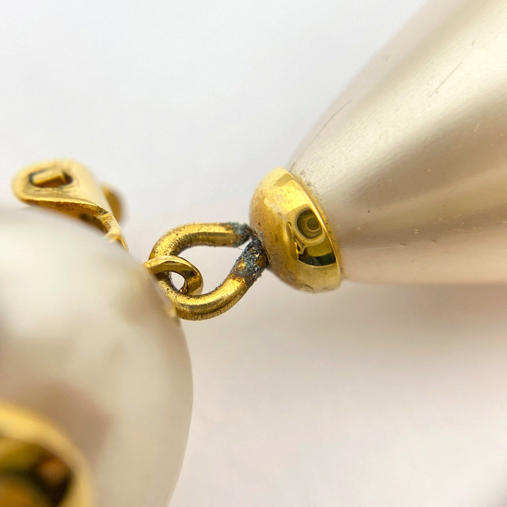 シャネル ココマーク フェイクパール イヤリング スイング イヤリング GP ゴールド レディース 【中古】bracc