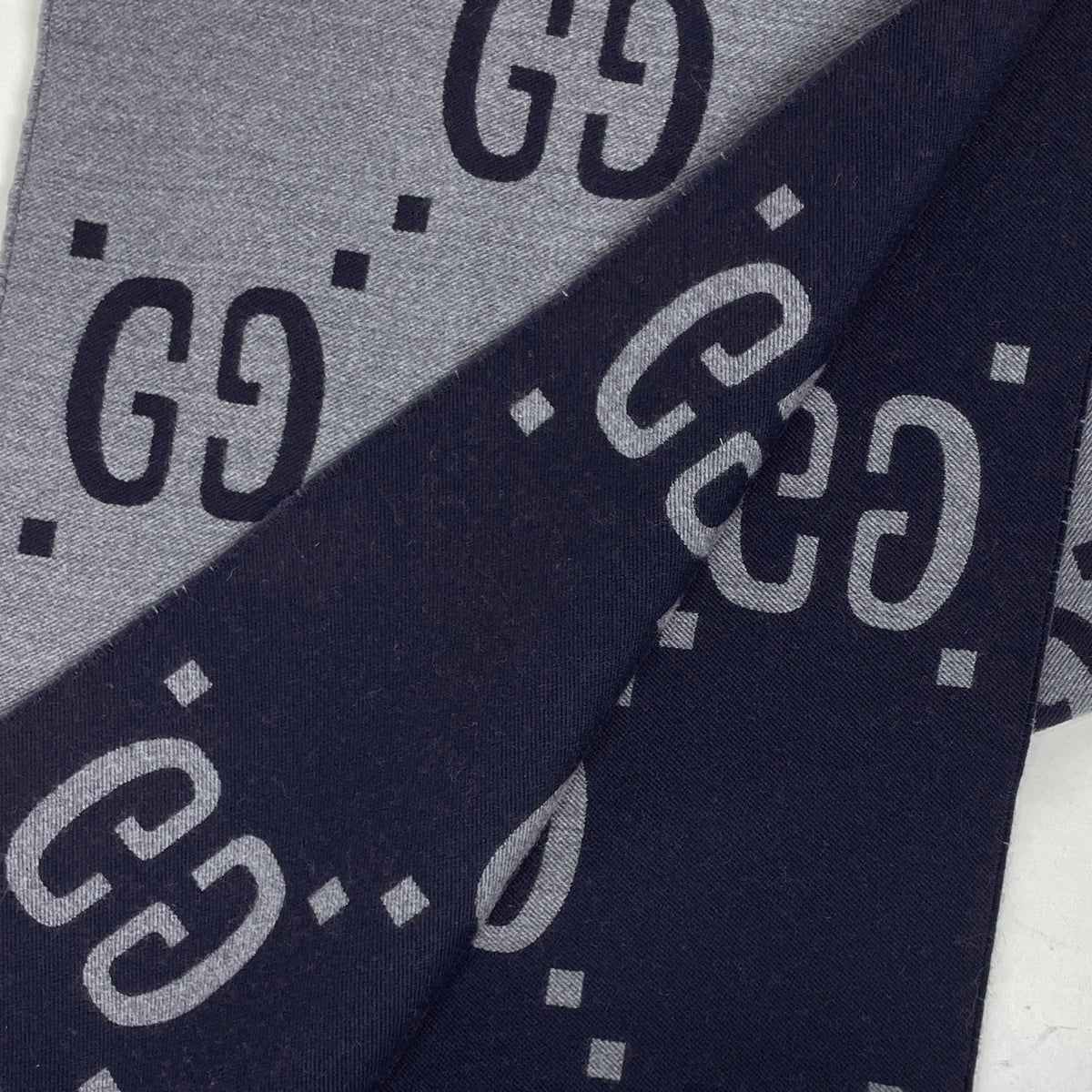 バイセル公式】グッチ GG柄 マフラー フリンジ マフラー ウール シルク