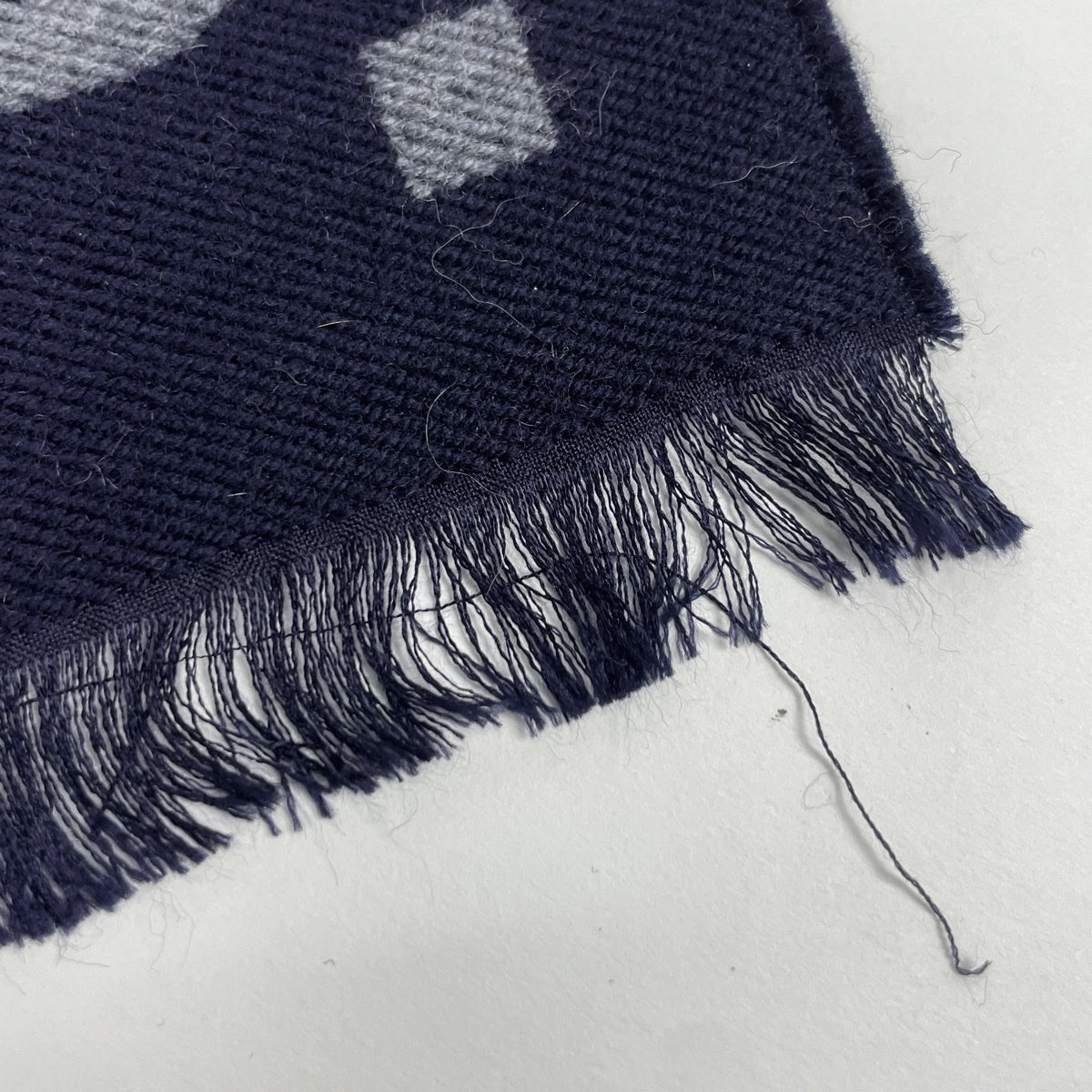 グッチ GG柄 マフラー フリンジ マフラー ウール シルク ネイビー