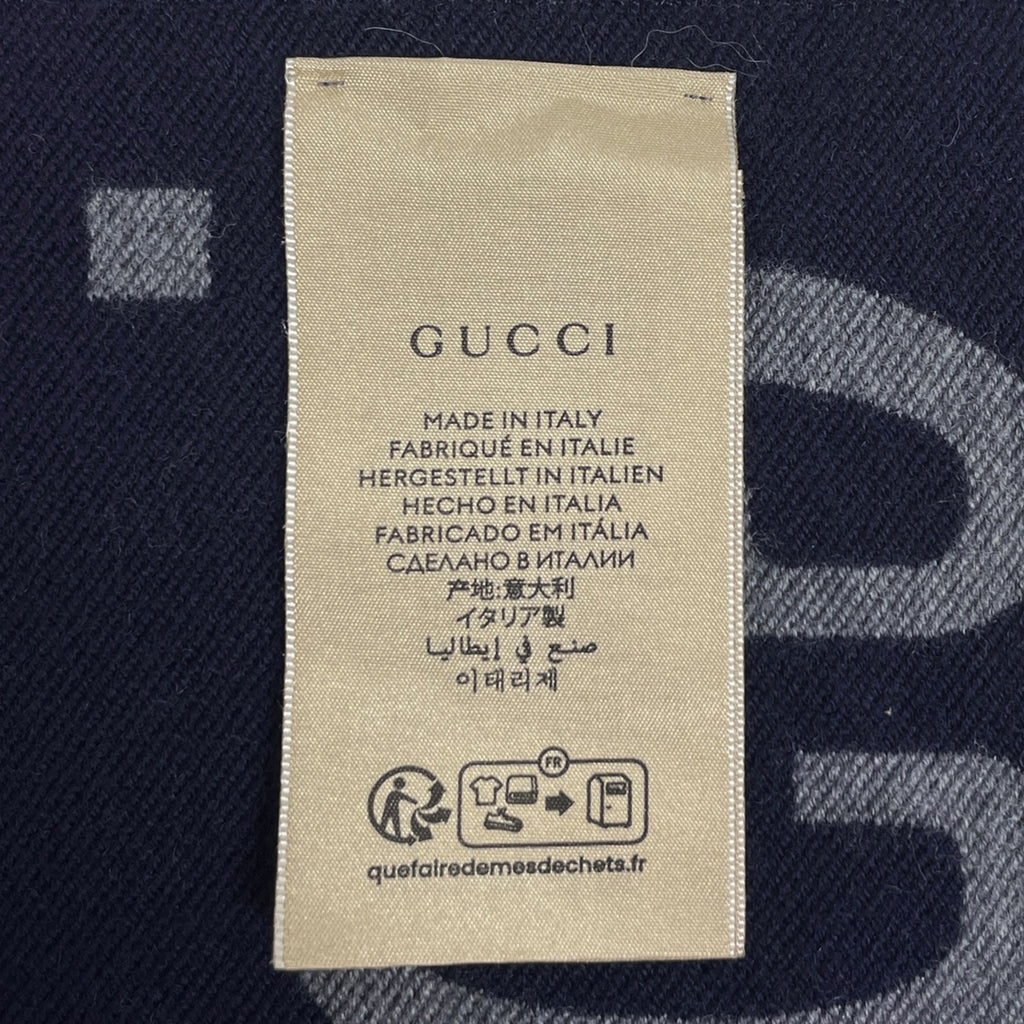 バイセル公式】グッチ GG柄 マフラー フリンジ マフラー ウール シルク