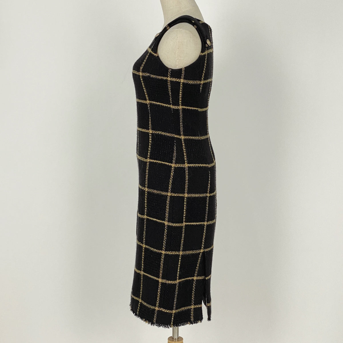 バイセル公式】シャネル ココマークボタン ツイード ワンピース