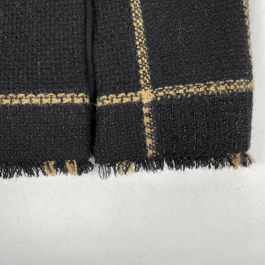 シャネル ココマークボタン ツイード ワンピース チェック ラメ ワンピース スカート ウール ナイロン ブラック ベージュ レディース 【中古】brapp