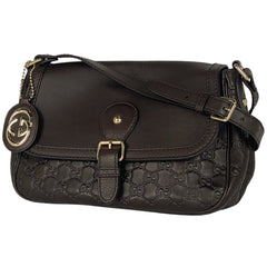 グッチ グッチシマ ショルダーバッグ GG柄 シグネチャー ショルダーバッグ シマレザー ブラウン 308452 レディース 【中古】brbag