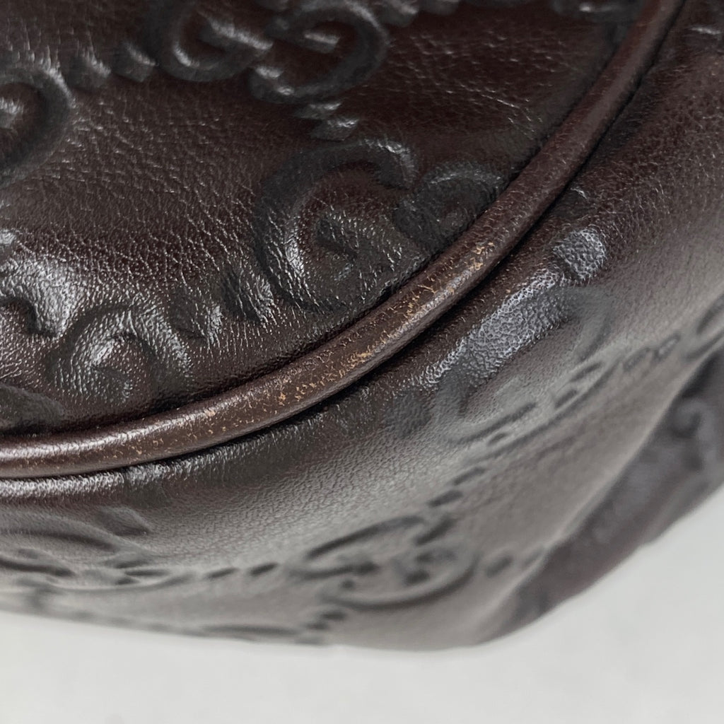 グッチ グッチシマ ショルダーバッグ GG柄 シグネチャー ショルダーバッグ シマレザー ブラウン 308452 レディース 【中古】brbag