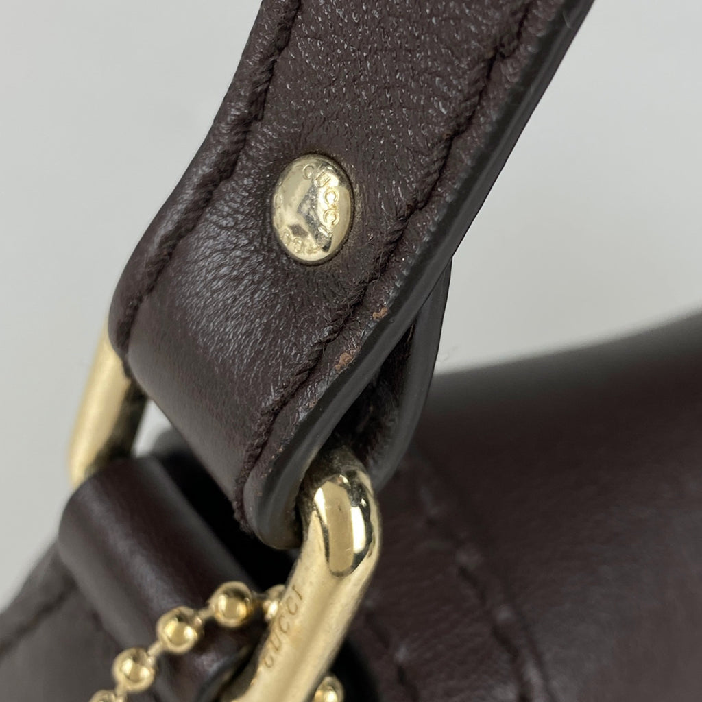 グッチ グッチシマ ショルダーバッグ GG柄 シグネチャー ショルダーバッグ シマレザー ブラウン 308452 レディース 【中古】brbag
