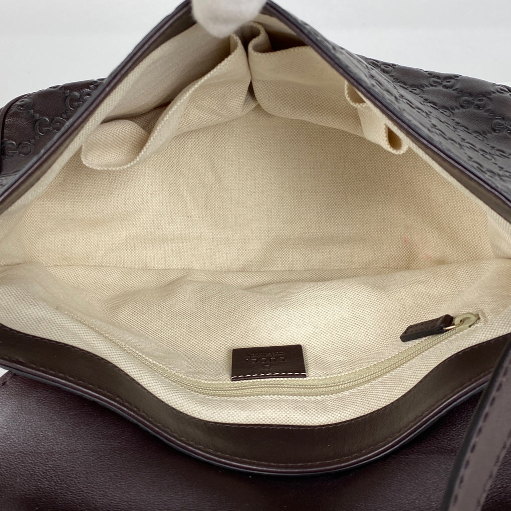 グッチ グッチシマ ショルダーバッグ GG柄 シグネチャー ショルダーバッグ シマレザー ブラウン 308452 レディース 【中古】brbag