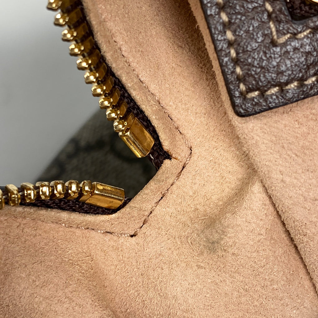 グッチ オフィディアGG スモール ショルダーバッグ GGスプリーム シェリーライン ウェブ ショルダーバッグ コーティングキャンバス ベージュ ブラウン 517080 レディース 【中古】brbag