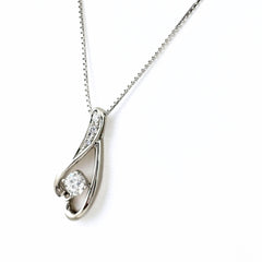 ダイヤモンド デザインネックレス プラチナ ペンダント メレダイヤ ネックレス Pt900 Pt850 ダイヤモンド レディース ノンブランドジュエリー 【中古】nbjwl