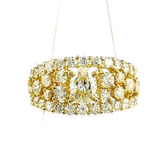 クイーン メレダイヤ デザインリング リング 8.5号 750 ダイヤモンド レディース ブランドジュエリー 【中古】brjwl