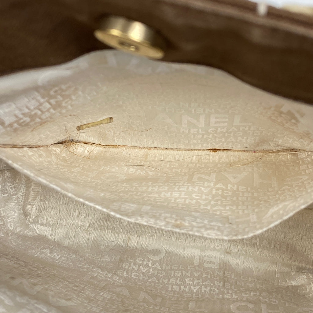 シャネル ココマーク トートバッグ ハンドバッグ チョコバー トートバッグ キャンバス ブラウン ホワイト A21375 レディース 【中古】brbag
