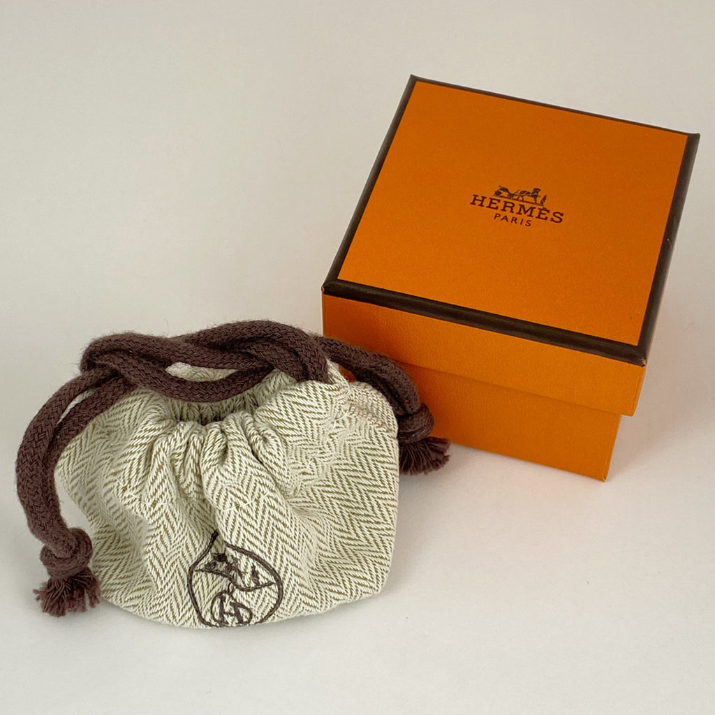 エルメス オランプ PM Hロゴ 指輪 リング 12号 GP レザー ゴールド ブラウン レディース 【中古】bracc