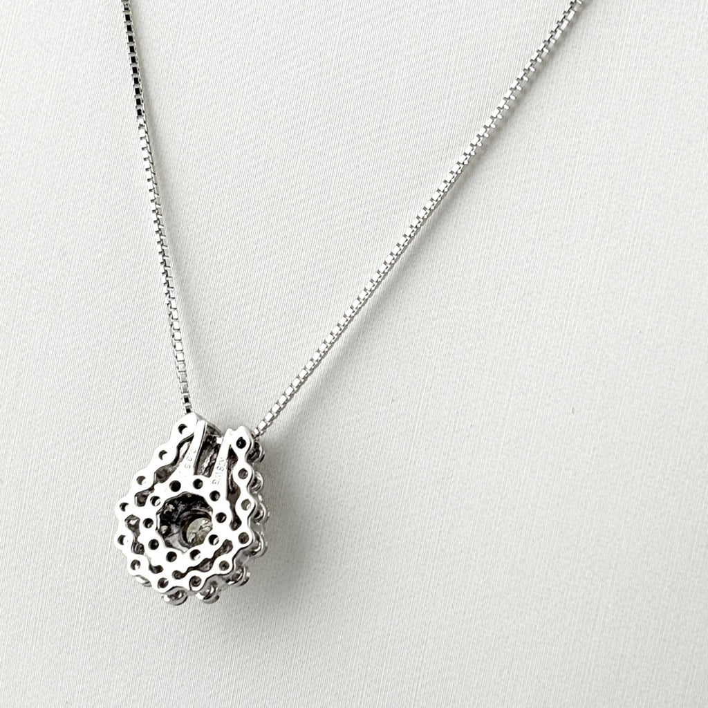 メレダイヤ デザインネックレス WG ホワイトゴールド ペンダント ネックレス K18 WG ダイヤモンド レディース 【中古】nbjwl