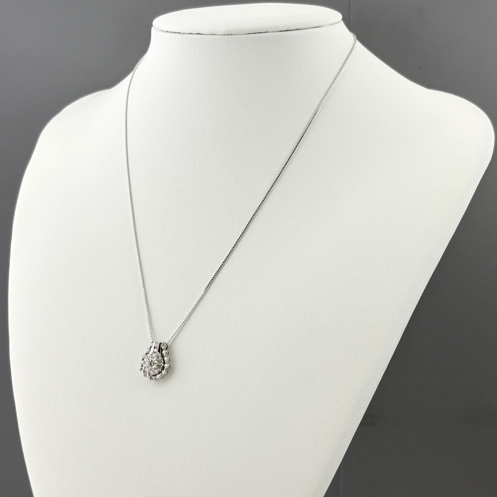 メレダイヤ デザインネックレス WG ホワイトゴールド ペンダント ネックレス K18 WG ダイヤモンド レディース 【中古】nbjwl