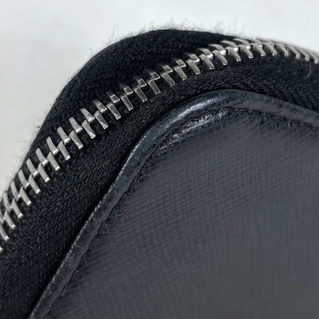 プラダ ロゴプレート ラウンドファスナー コインケース コインパース 小銭入れ コインケース レザー ネロ(ブラック) レディース 【中古】brbag