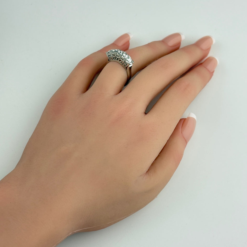 メレダイヤ デザインリング プラチナ 指輪 リング 12号 Pt900 ダイヤモンド レディース 【中古】nbjwl