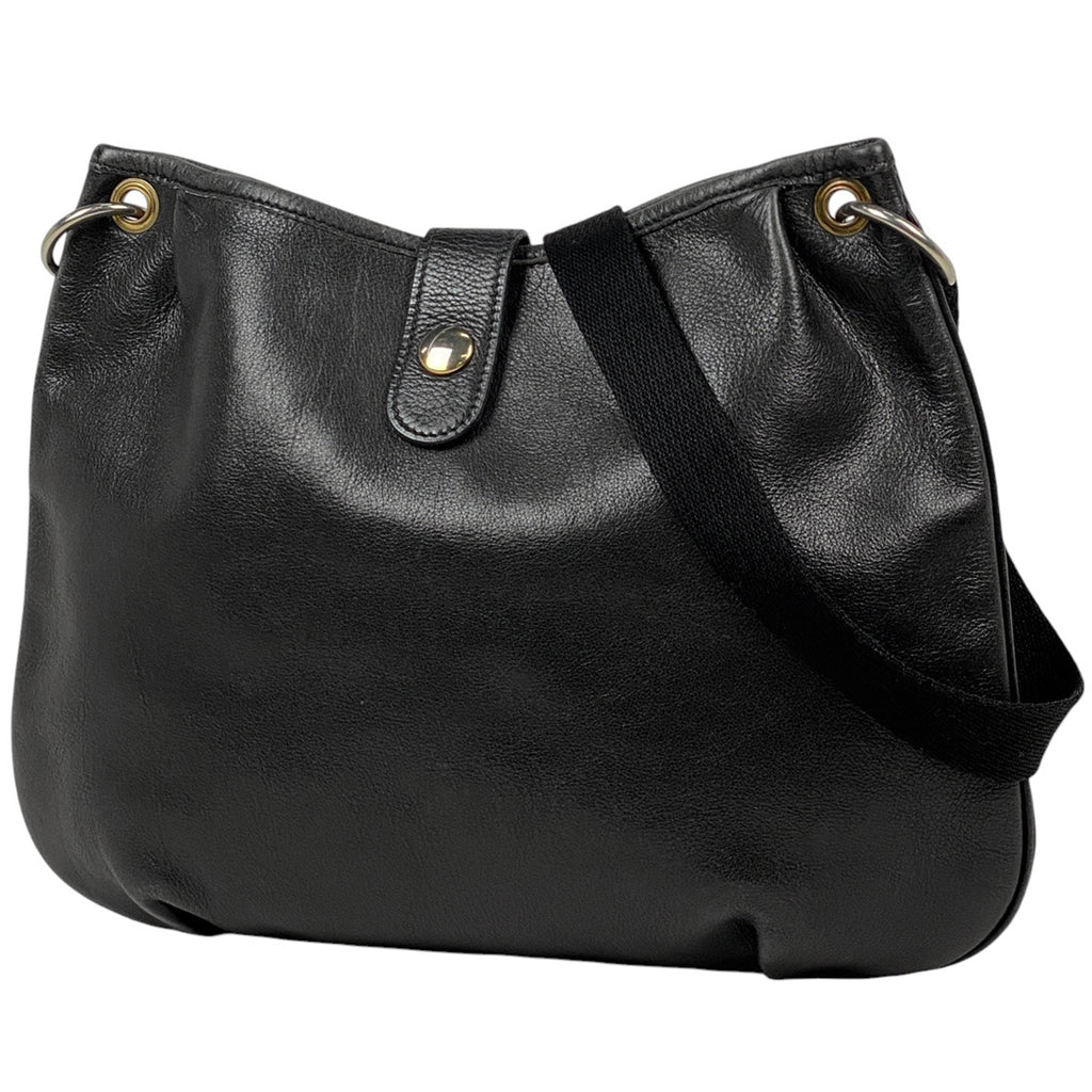 エルメス ロデオ ショルダーバッグ ロゴ 斜め掛け ショルダーバッグ レザー ブラック 〇N レディース 【中古】brbag