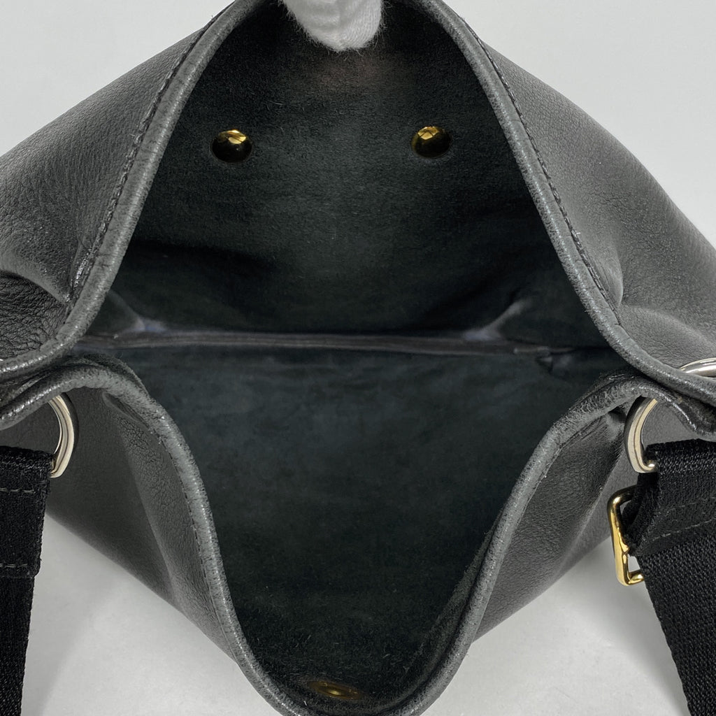 エルメス ロデオ ショルダーバッグ ロゴ 斜め掛け ショルダーバッグ レザー ブラック 〇N レディース 【中古】brbag