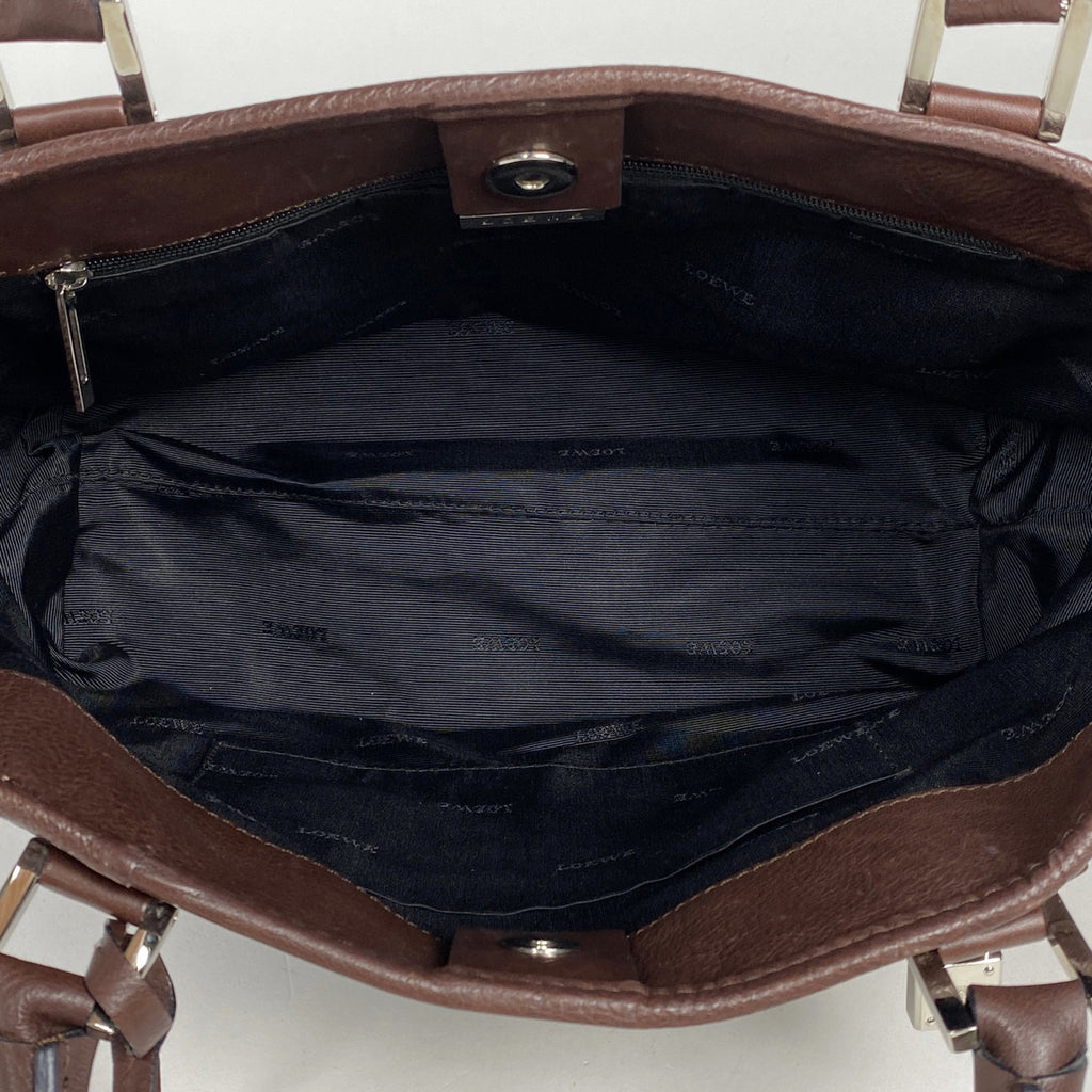 ロエベ アマソナ フスタ トートバッグ アナグラム ハンドバッグ トートバッグ レザー ブラウン レディース 【中古】brbag