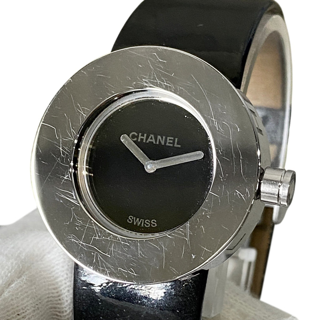 シャネル ラ・ロンド H0579 腕時計 SS レザー クォーツ ブラック レディース 【中古】wtcbb