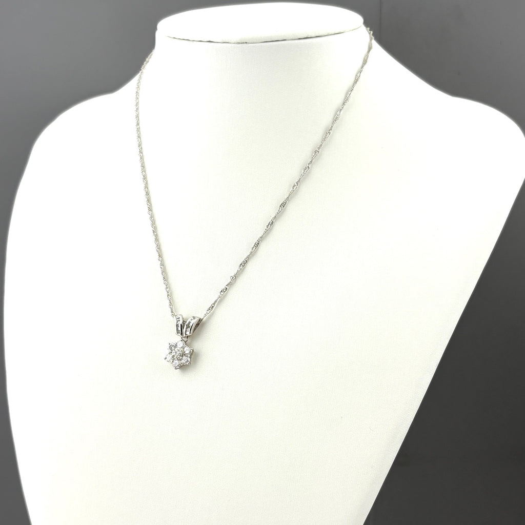 メレダイヤ デザインネックレス プラチナ ペンダント ネックレス Pt900 Pt850 ダイヤモンド レディース 【中古】nbjwl