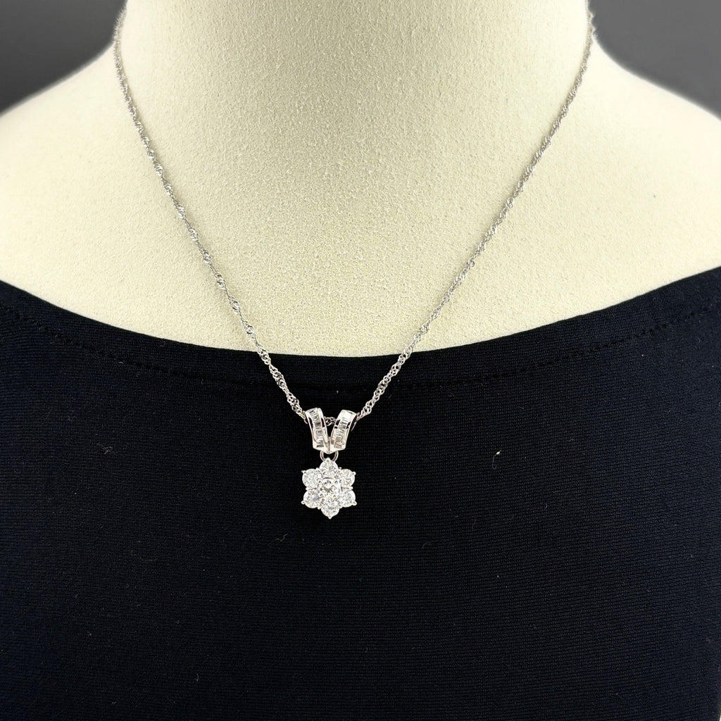 メレダイヤ デザインネックレス プラチナ ペンダント ネックレス Pt900 Pt850 ダイヤモンド レディース 【中古】nbjwl