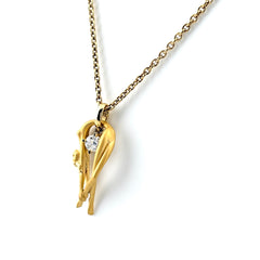 カレライカレラ デザインネックレス YG イエローゴールド ペンダント メレダイヤ ネックレス 750 ダイヤモンド レディース ブランドジュエリー 【中古】brjwl