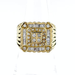 メレダイヤ デザインリング リング 15.5号 K18 ダイヤモンド レディース ノンブランドジュエリー 【中古】nbjwl