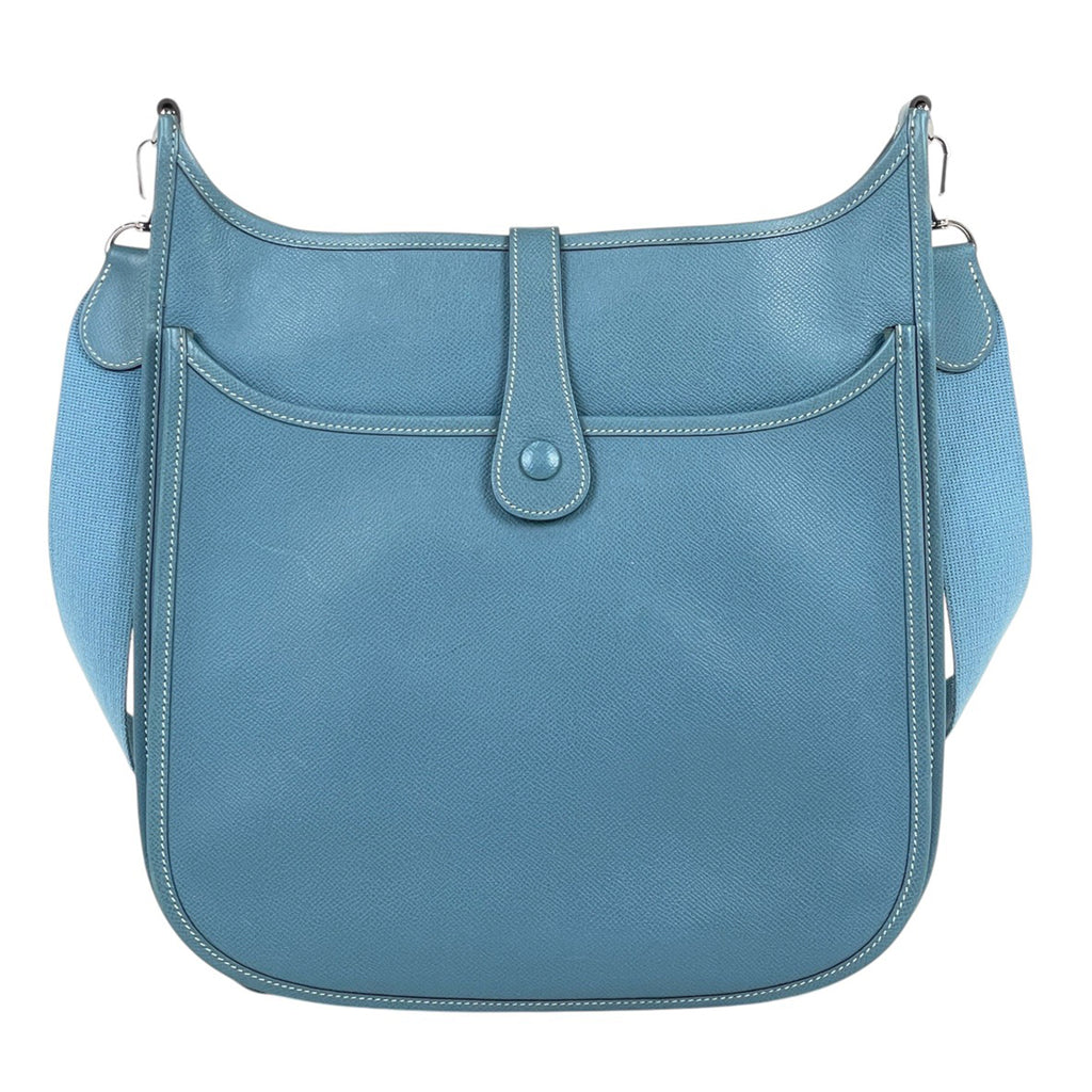 エルメス エヴリン 2 GM パンチング Hロゴ ショルダーバッグ ヴォーエプソン ブルージーン □J レディース 【中古】brbag