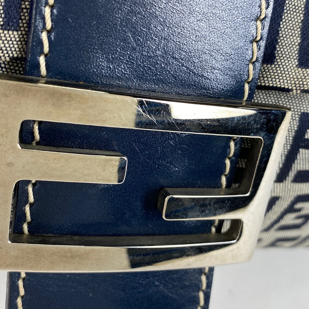 フェンディ ズッカ柄 マンマバゲット ハンドバッグ ワンショルダー 肩掛け ショルダーバッグ キャンバス ネイビー 26424 レディース 【中古】brbag