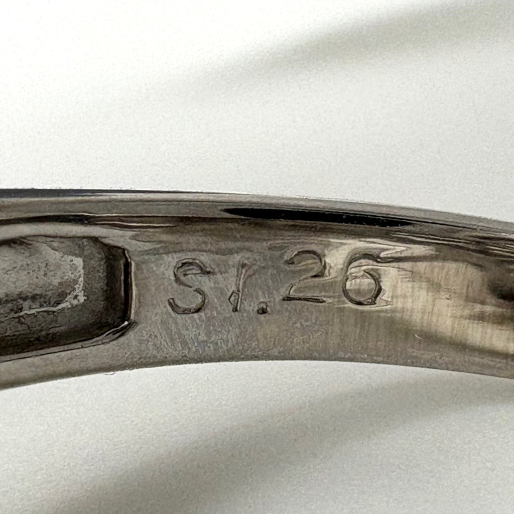 サファイア デザインリング プラチナ 指輪 メレダイヤ リング 15号 Pt900 サファイア ダイヤモンド レディース 【中古】nbjwl