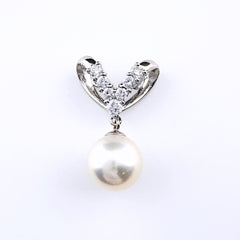 パール ペンダントトップ ペンダントトップ Pt900 パール ダイヤモンド レディース ノンブランドジュエリー 【中古】nbjwl
