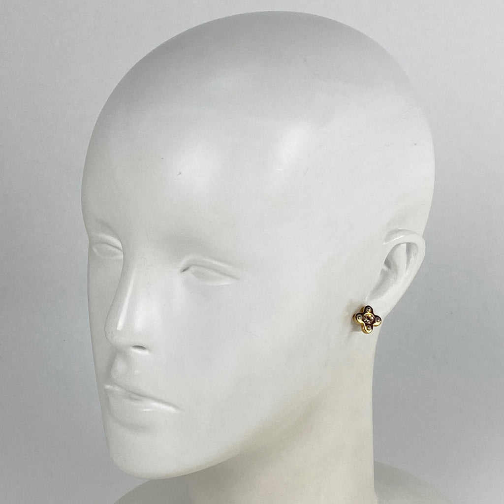 ルイ・ヴィトン ブックル ドレイユ ラブレターズ PM 3個セット LV モノグラム フラワー ピアス GP ラインストーン ゴールド シルバー ピンク レディース 【中古】bracc